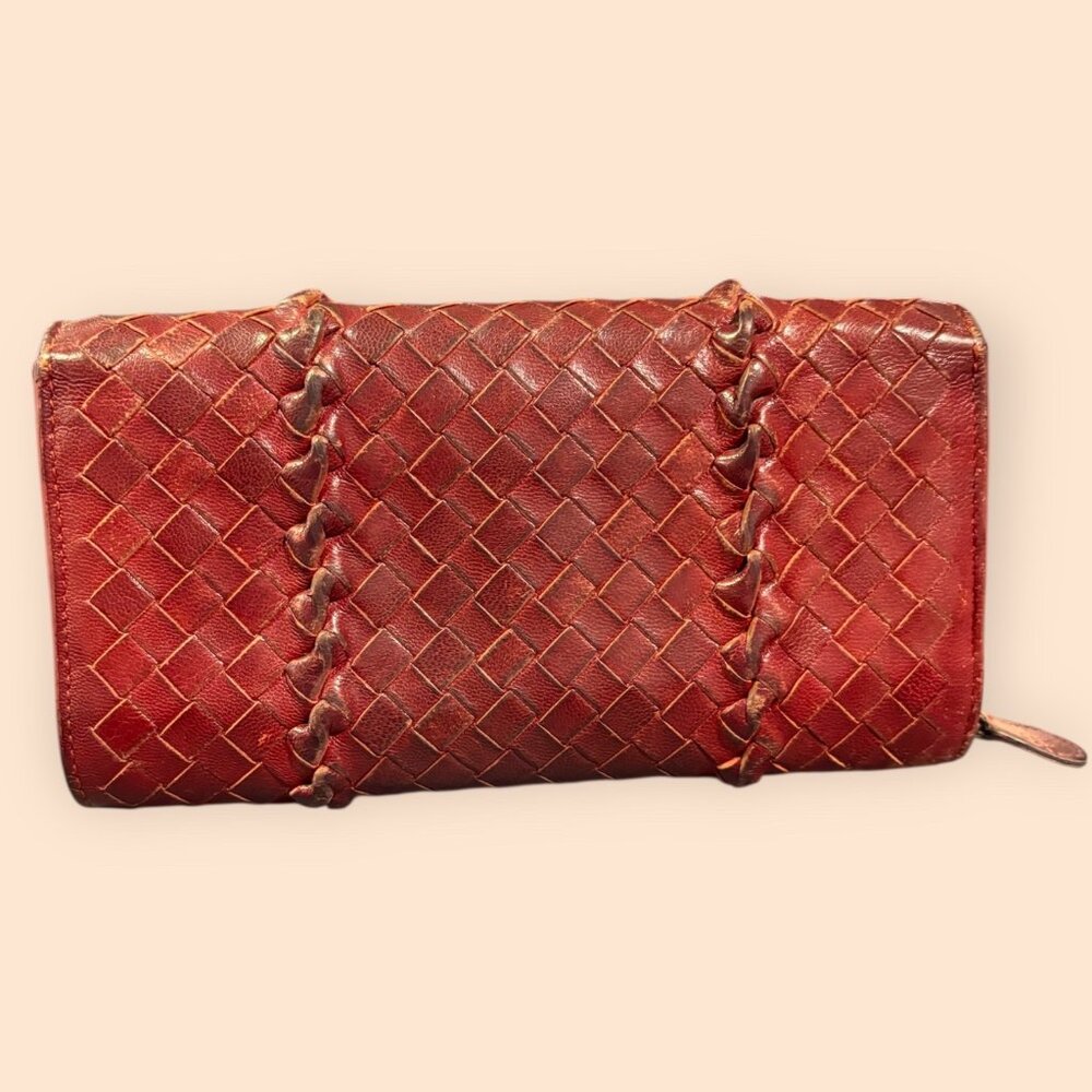 Authentic Vintage Bottega Veneta Intrecciato Leather Continental Wallet - Picture 2 of 5